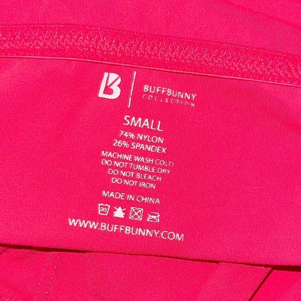 BuffBunny Rosa Med-High Support Strappy Back Soft Sports Bra / Raspberry Sz S - Picture 9 of 9